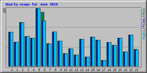 Hourly usage for June 2016