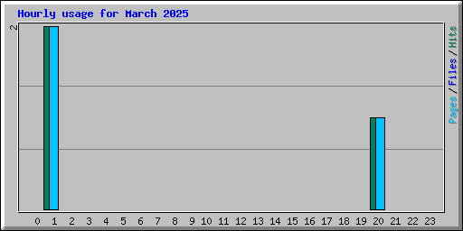 Hourly usage for March 2025